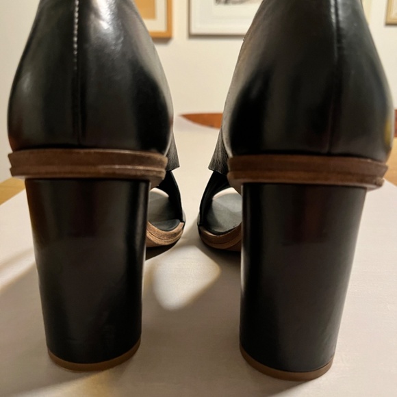 Del Carlo Black Open Toe High Heel Platforms main image 8